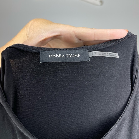 Black 3/4 Sleeve Ruffle Peplum Ivanka Trump Blouse S - Picture 3 of 4